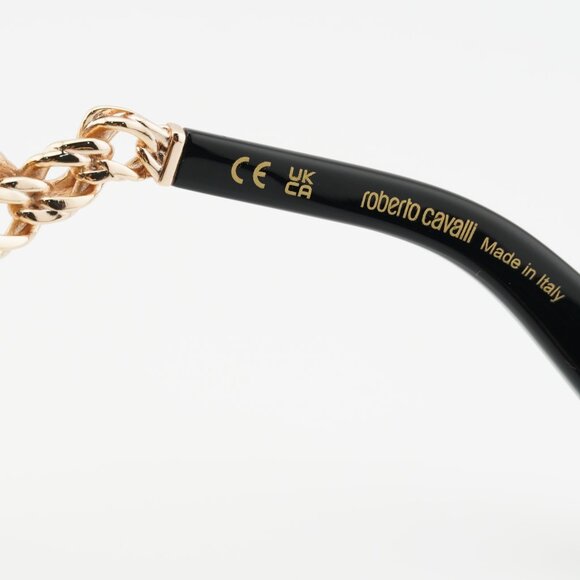 Roberto Cavalli SRC015M 0300 Sunglasses Gold Shield Frame, Brown Lenses main image 4